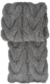 Handgestrickter Schal im Zopfmuster - 100% Alpakawolle